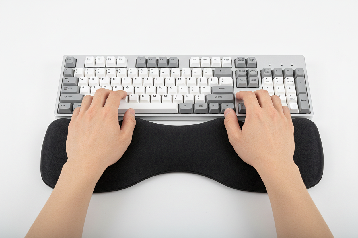 Ergonomic Keyboard Wrist Rest — Memory Foam | Non-Slip Base | Full-Size & Compact