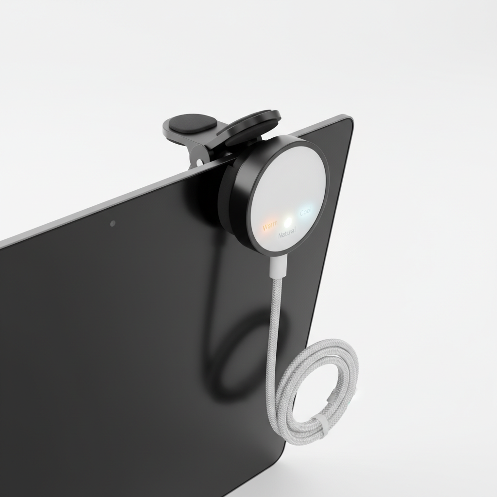 Clip-On Monitor Ring Light — Video Conference Lighting | 3 Color Modes | USB Powered