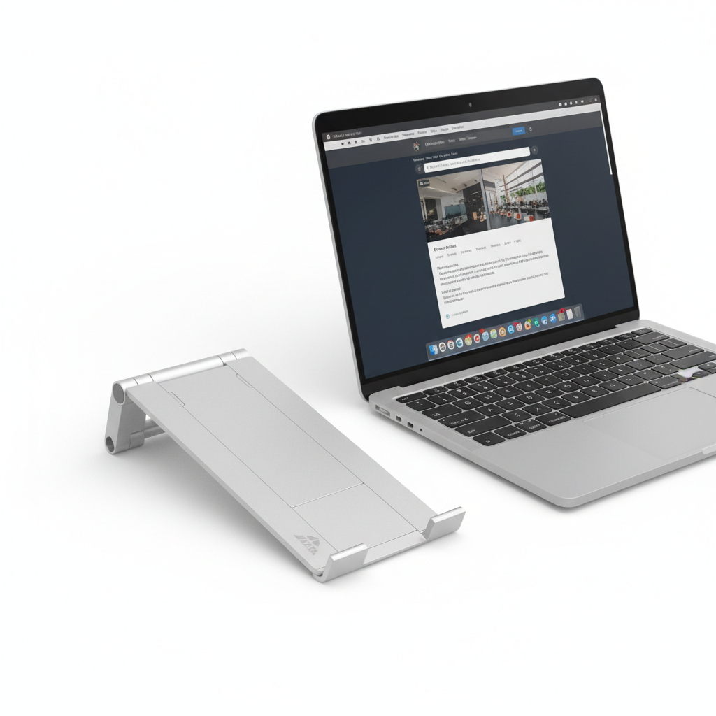 Adjustable Laptop Riser Stand — Portable Standing Desk Converter | Ergonomic | Foldable