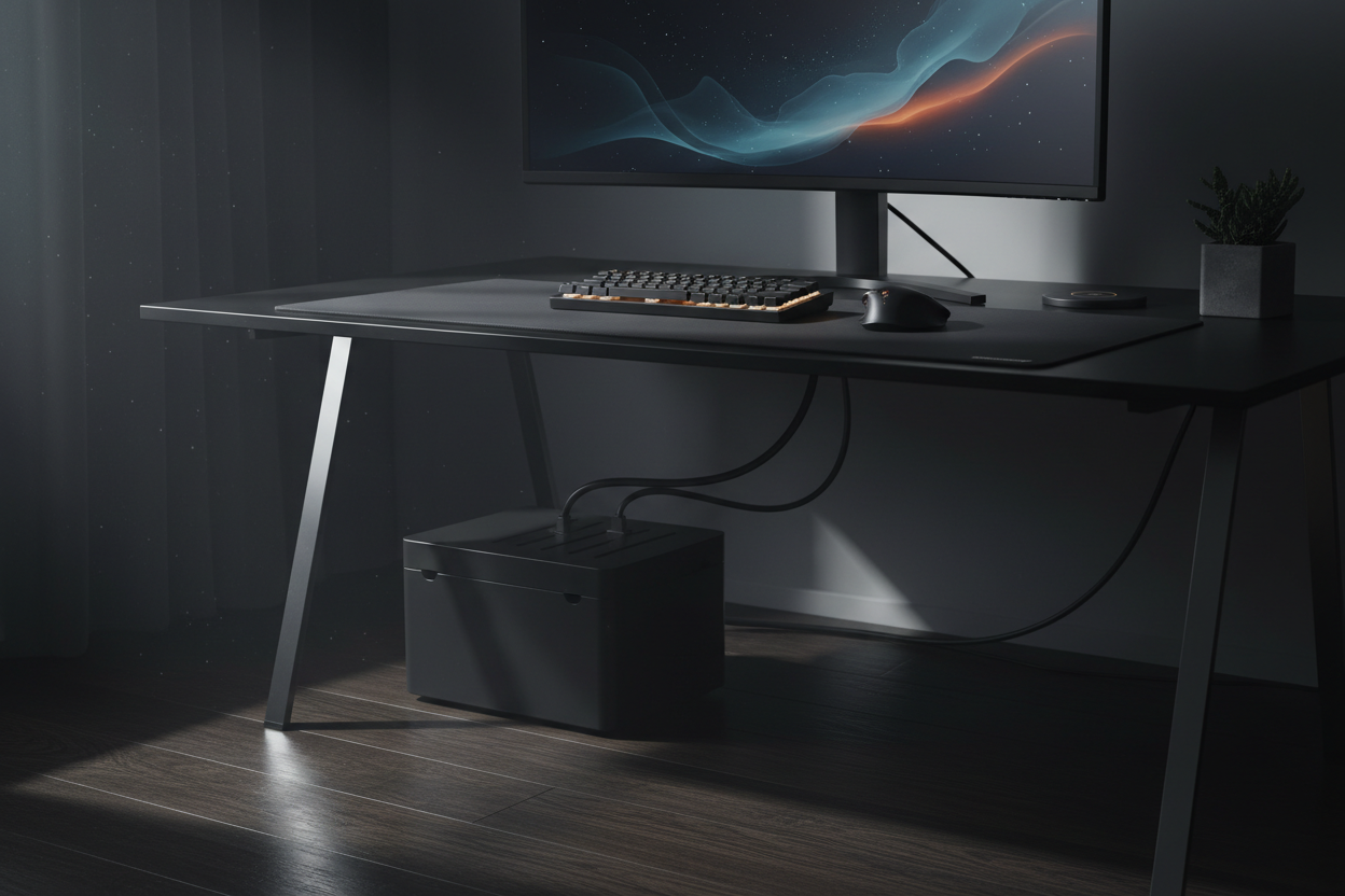Cable Management Box — Hide Power Strips & Cords | Ventilated | Desk Organizer