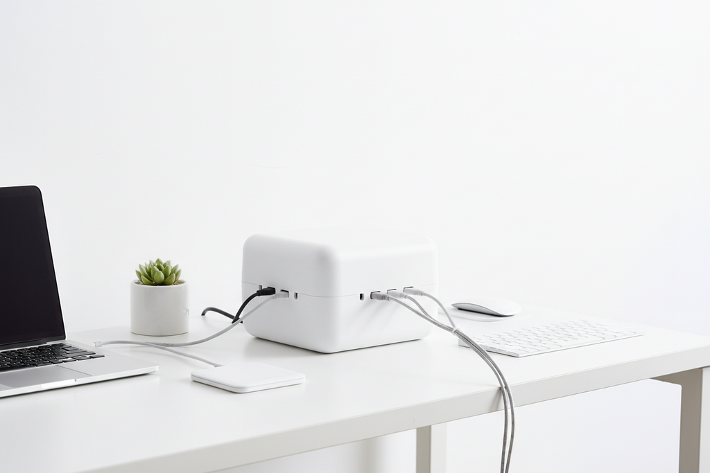Cable Management Box — Hide Power Strips & Cords | Ventilated | Desk Organizer